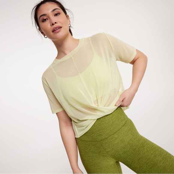 NWT Calia Twisted Mesh Tee Light Green - Picture 1 of 12